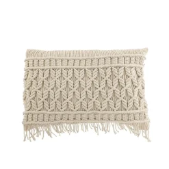 Coussin rectangulaire en textile blanc 60x37.5x13 cm