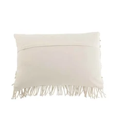 Coussin rectangulaire en textile blanc 60x37.5x13 cm