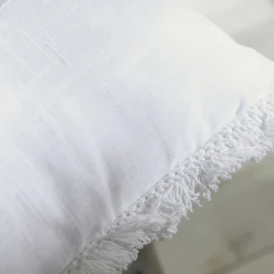 Coussin rectangulaire "Home" brodé (30x50 cm - Blanc)