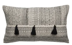 Coussin rectangulaire imprimé pompons Africa L.50 x l.30cm Deco&co