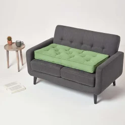 Coussin rehausseur pour canapé en coton, vert foncé - HOMESCAPES