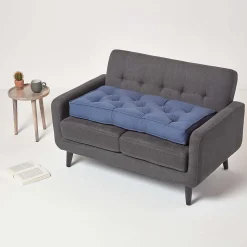 Coussin rehausseur pour canapé en coton, bleu marine - HOMESCAPES