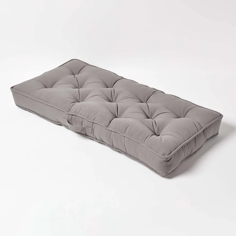 Coussin rehausseur pour canapé en coton, gris ardoise - HOMESCAPES