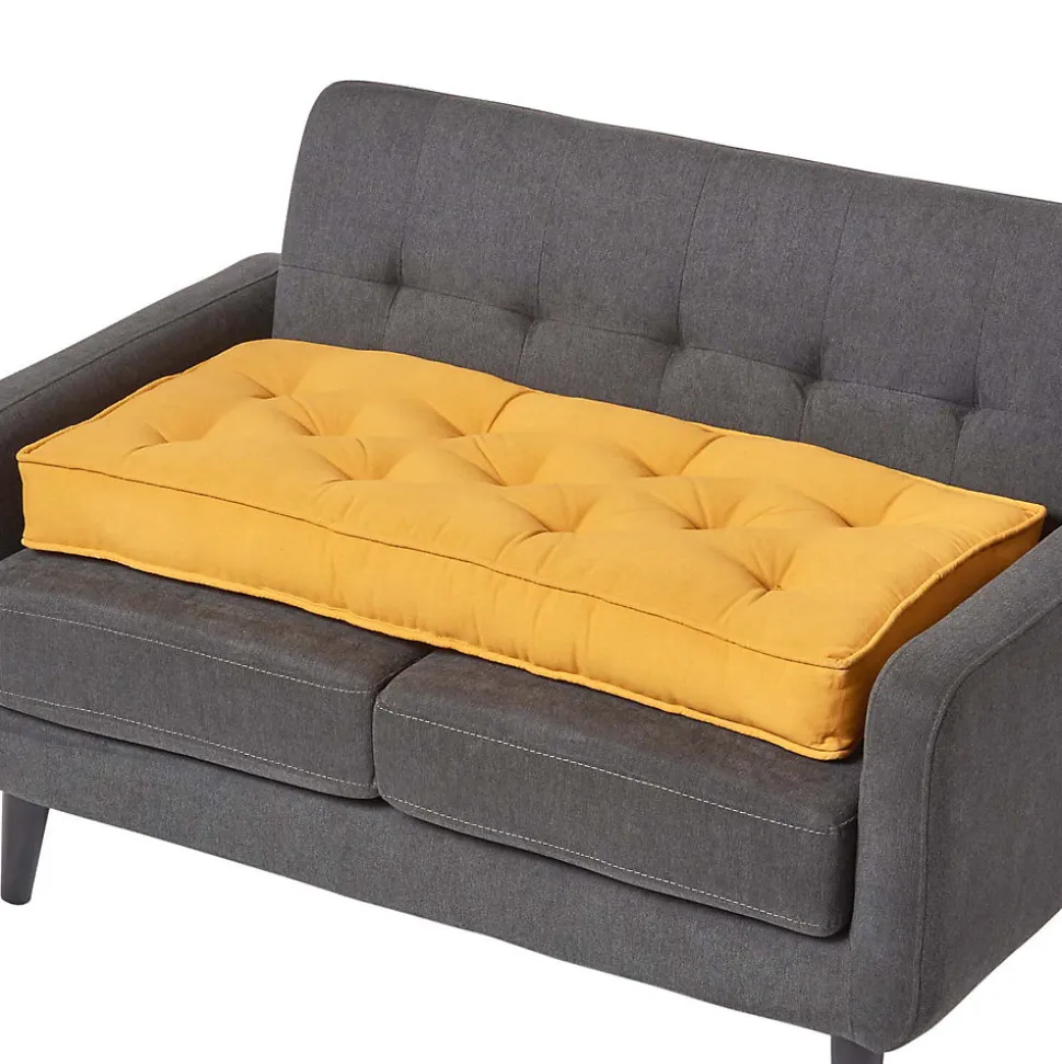 Coussin rehausseur pour canapé en coton, jaune moutarde - HOMESCAPES