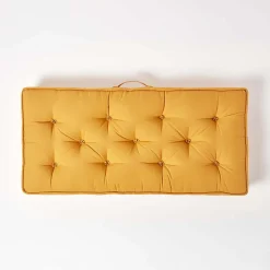 Coussin rehausseur pour canapé en coton, jaune moutarde - HOMESCAPES