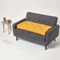 Coussin rehausseur pour canapé en coton, jaune moutarde - HOMESCAPES