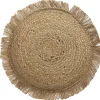 Coussin rond effet jute et raphia Ø40 x ep.3cm Deco&co