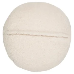 Coussin rond effet laine bouclée Pehme blanc écru Ø45cm GoodHome