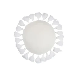 Coussin rond en polyester blanc 45x45cm - Coussin d'extérieur