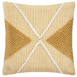 Coussin R.O.W. - plastique recyclé - jaune ocre 45x45 cm - Atmosphera
