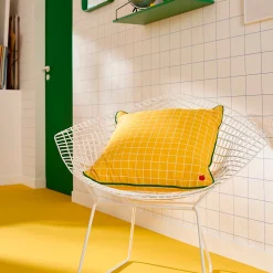 Coussin Sodeco jaune en coton l.50 x L.50 cm