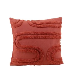 Coussin terracotta en relief 40x40cm
