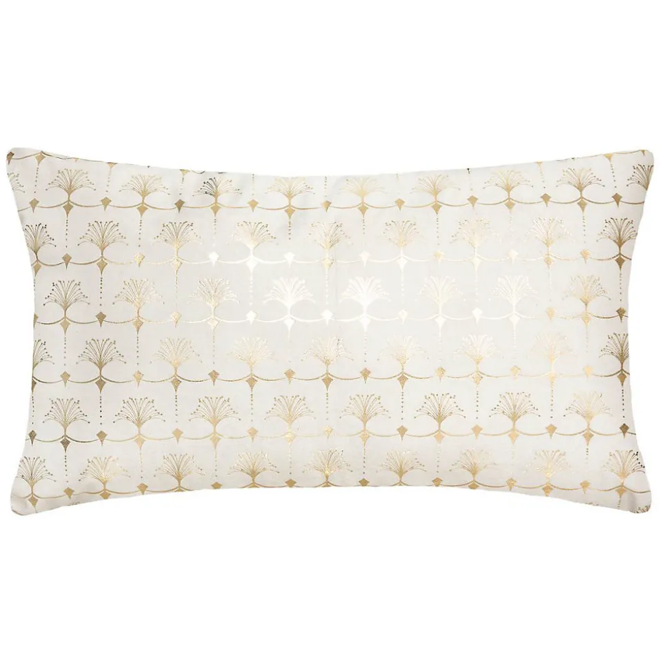 Coussin "Tropique" - velours - ivoire - 30x50 cm - Atmosphera