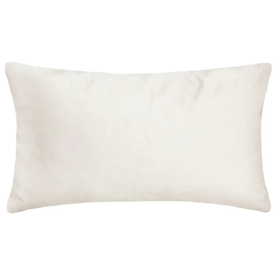 Coussin "Tropique" - velours - ivoire - 30x50 cm - Atmosphera