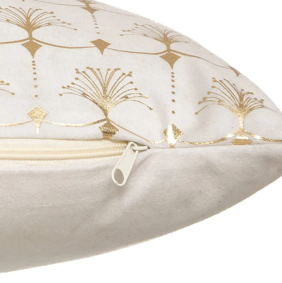 Coussin "Tropique" - velours - ivoire - 30x50 cm - Atmosphera
