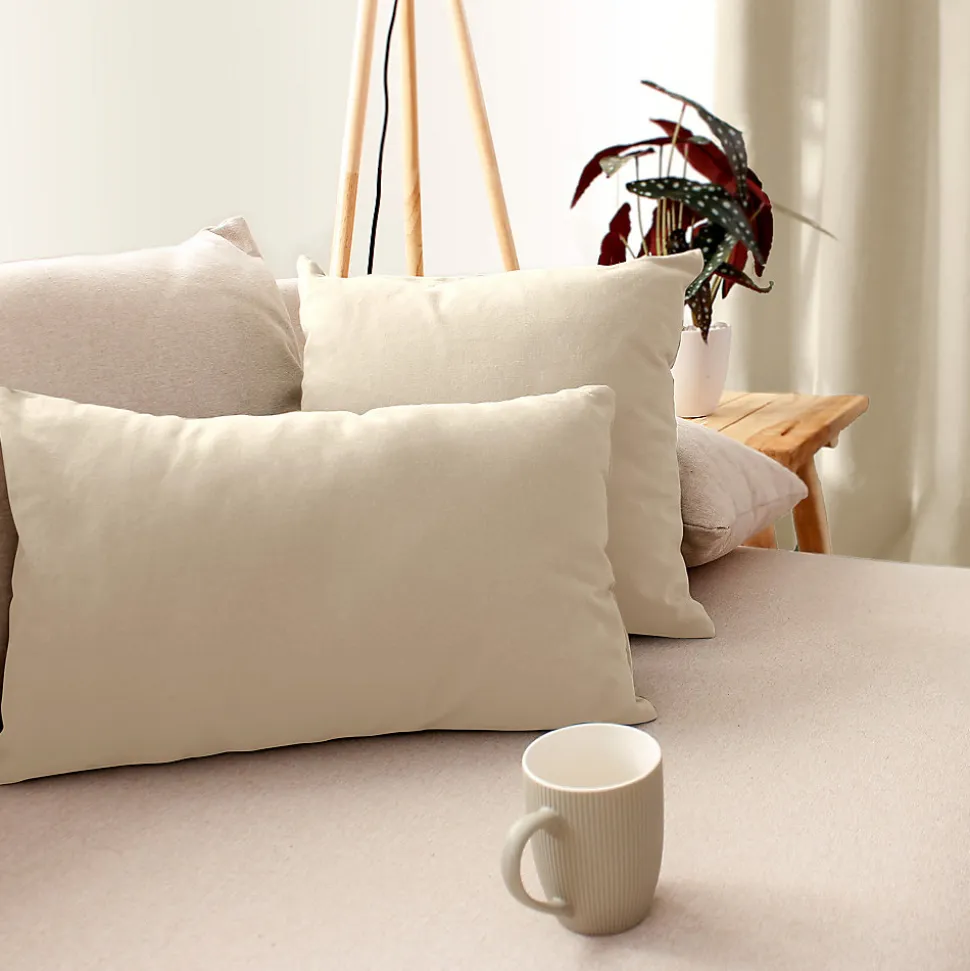 Coussin uni effet Bachette déhoussable - 60 x 60 cm