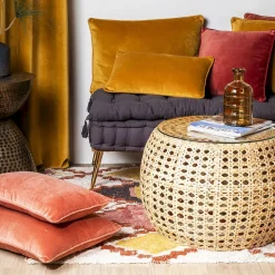 Coussin velours contour perlé HONEY 40x60