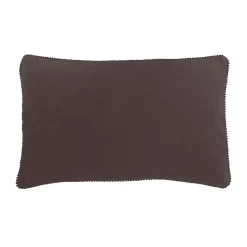 Coussin velours contour perlé CHOCO 30x50