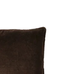 Coussin velours contour perlé CHOCO 30x50