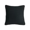 Coussin velours contour perlé NOIR 40x40