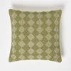 Coussin vert en coton lima, 45 x 45 cm - HOMESCAPES