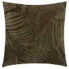 Coussin Zoa en flanelle 40x40cm vert kaki - Atmosphera