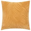 Coussin Zoa en flanelle 40x40cm jaune ocre - Atmosphera