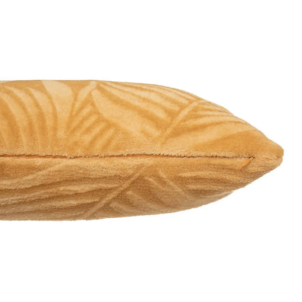 Coussin Zoa en flanelle 40x40cm jaune ocre - Atmosphera