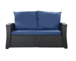 Coussins de canapé meubles de jardin en résine tressée Bleu, Coussins balançoire 110x60x50 Coussin pour banquette polyrattan
