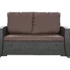 Coussins de canapé meubles de jardin en résine tressée Marron, Coussins balançoire 110x60x50 Coussin pour banquette polyrattan