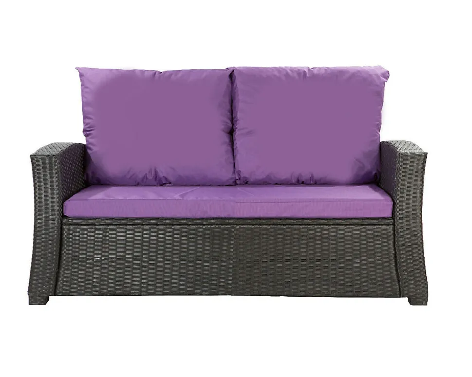 Coussins de canapé meubles de jardin en résine tressée Violet, Coussins balançoire d'extérieur 150x60x50 Coussin de banc de jardin