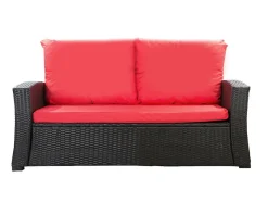 Coussins de canapé meubles de jardin en résine tressée Rouge, Coussins balançoire 110x60x50 Coussin pour banquette polyrattan