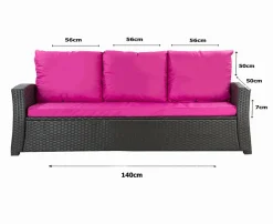 Coussins de canapé meubles de jardin en résine tressée Rose, Coussins balançoire d'extérieur 140x50x50 Coussin de banc de jardin