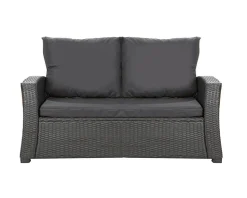 Coussins de canapé meubles de jardin en résine tressée Tressée Noir, Coussins balançoire 120x60x50cm Coussin de banc extérieur