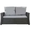 Coussins de canapé meubles de jardin en résine tressée Gris, Coussins balançoire 130x50x50cm Coussin de banc extérieur -Mix