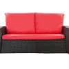 Coussins de canapé meubles de jardin en résine tressée Rouge, Coussins balançoire 140x60x50cm Coussin de banc de jardin extérieur