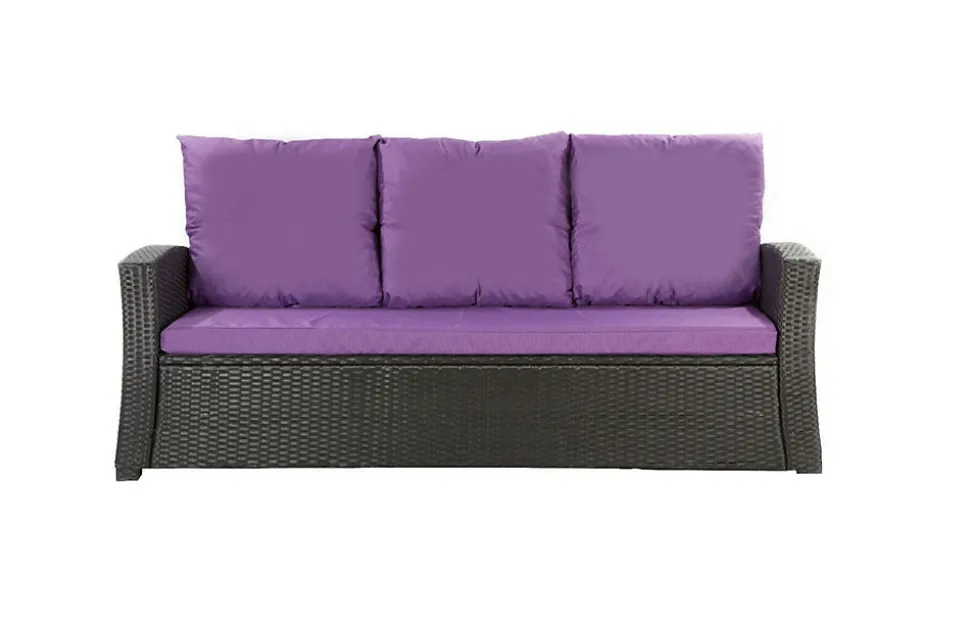 Coussins de canapé meubles de jardin en résine tressée Violet, Coussins balançoire d'extérieur 140x50x50 Coussin de banc de jardin