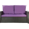 Coussins de canapé meubles de jardin en résine tressée Violet, Coussins balançoire 120x60x50cm Coussin de banc extérieur