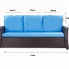Coussins de canapé meubles de jardin en résine tressée Bleu Coussins balançoire 170x50x50cm Coussin de banc de jardin 3 places