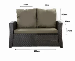 Coussins de canapé meubles de jardin en résine tressée Vert, Coussins balançoire 130x60x50cm Coussin de banc extérieur -Mix