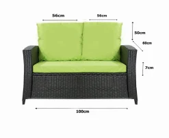 Coussins de canapé meubles de jardin en résine tressée Citron, Coussins balançoire 100x60x50 Coussin pour banquette 2 places