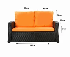 Coussins de canapé meubles de jardin en résine tressée Orange, Coussins balançoire 100x50x50cm Coussin pour banquette polyrattan