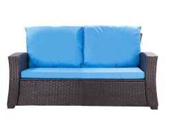 Coussins de canapé meubles de jardin en résine tressée Bleu, Coussins balançoire 150x50x50 Coussin de banc de jardin extérieur