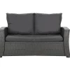Coussins de canapé meubles de jardin en résine tressée Noir Coussins balançoire 160x60x50cm Coussin de banc de jardin 3 places