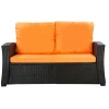 Coussins de canapé meubles de jardin en résine tressée Orange, Coussins balançoire 140x60x50cm Coussin de banc de jardin extérieur