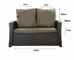 Coussins de canapé meubles de jardin en résine tressée Vert, Coussins balançoire 130x50x50cm Coussin de banc extérieur -Mix