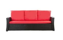 Coussins de canapé meubles de jardin en résine tressée Rouge, Coussins balançoire d'extérieur 140x50x50 Coussin de banc de jardin