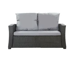 Coussins de canapé meubles de jardin en résine tressée Gris, Coussins balançoire 100x50x50cm Coussin pour banquette polyrattan