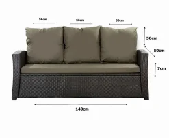 Coussins de canapé meubles de jardin en résine tressée Vert, Coussins balançoire d'extérieur 140x50x50 Coussin de banc de jardin
