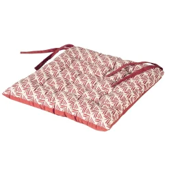 Coussins de Chaise Carrées Bicolores 40x40cm - lot de 6 - en Terracotta Imprimé/Uni DYLREV